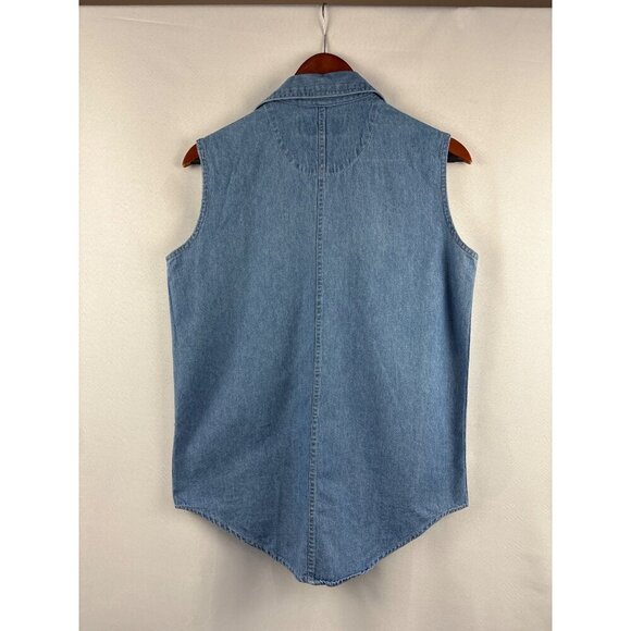 Vintage Public Clothing Company Denim Sleeveless Vest S 100% Cotton - Picture 4 of 4